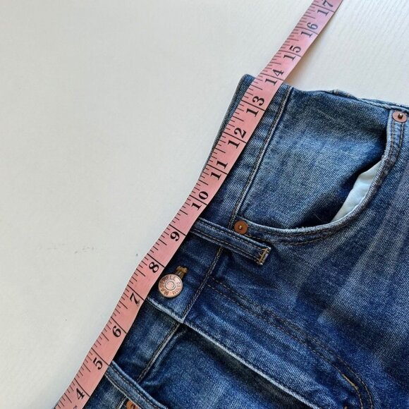 Madewell High Rise Jean Shorts Womens Size 25 Blue Denim Stretch Raw Hem - Picture 7 of 10